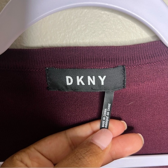 DKNY Open Front Ribbed Ruffle‎ Cropped Sleeve Cardigan - Picture 3 of 7